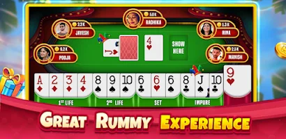 Hi Rummy card felt table interface