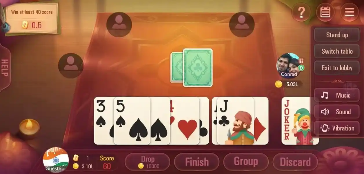 Rummy Ola Fast Match Lobby